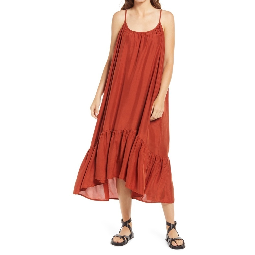 All Saints Rust Midi Dress